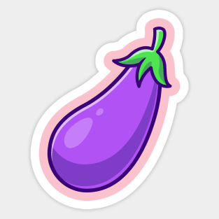 Eggplant Vegetable Cartoon Sticker